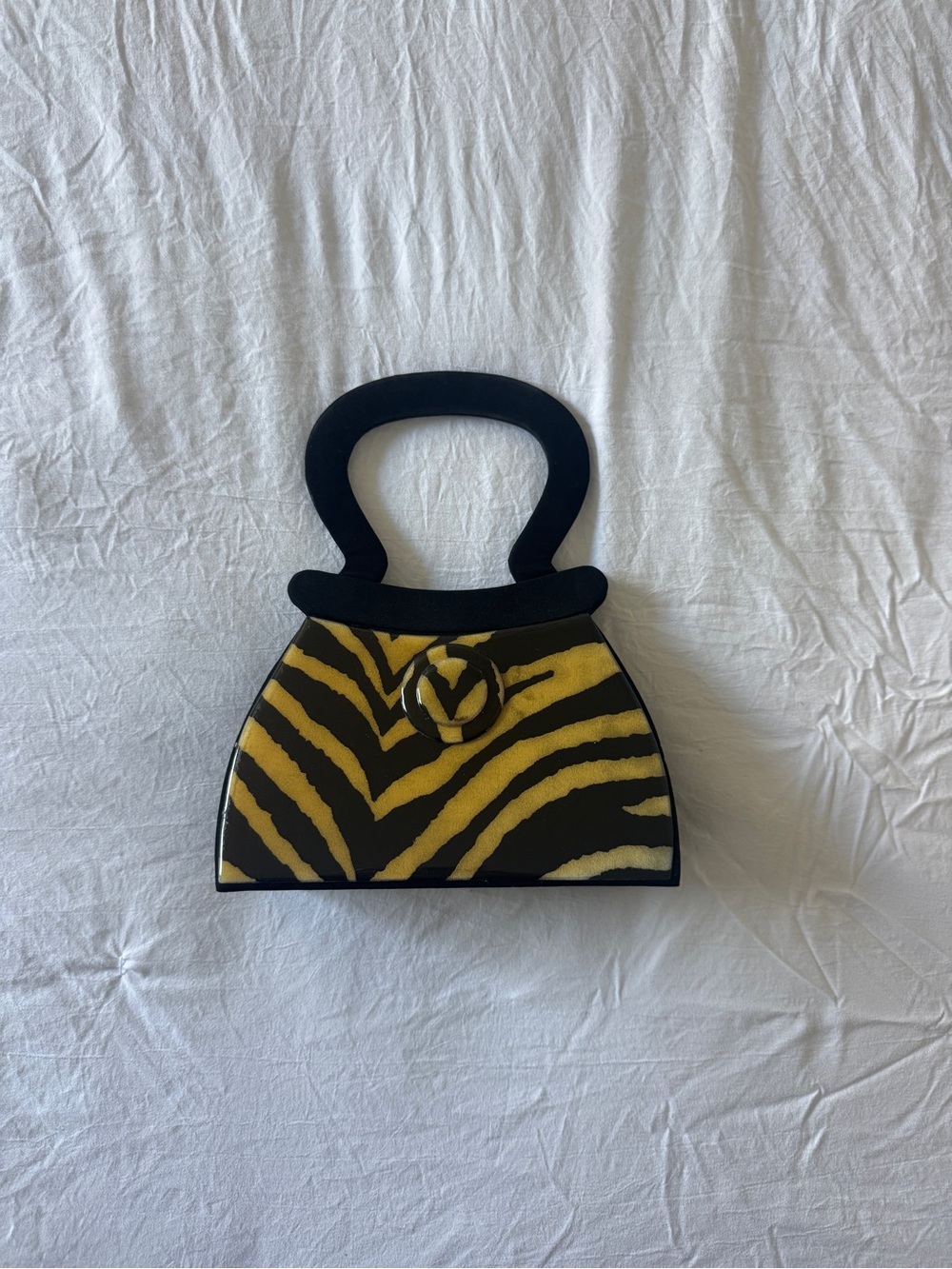 Black and Yellow Zebra Print Women's Handbag